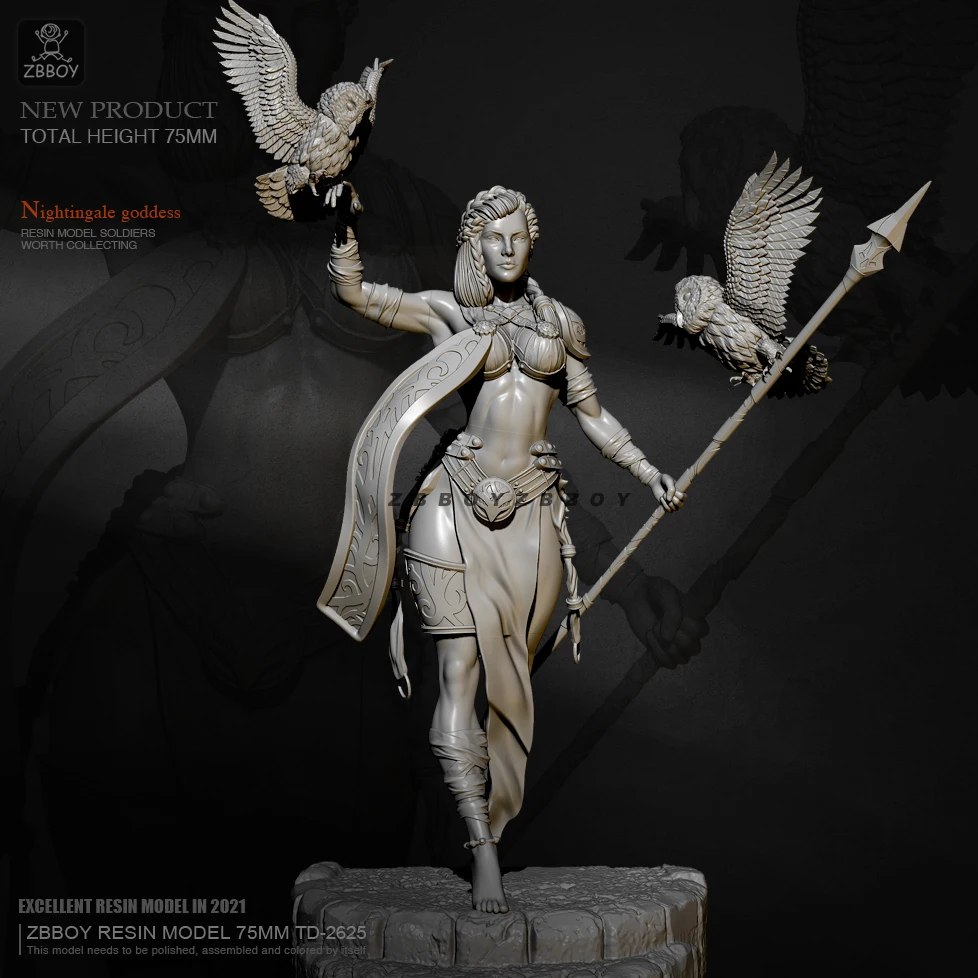 

75mm 1/24 Resin model kits figure beauty colorless and self-assembled TD-2625B