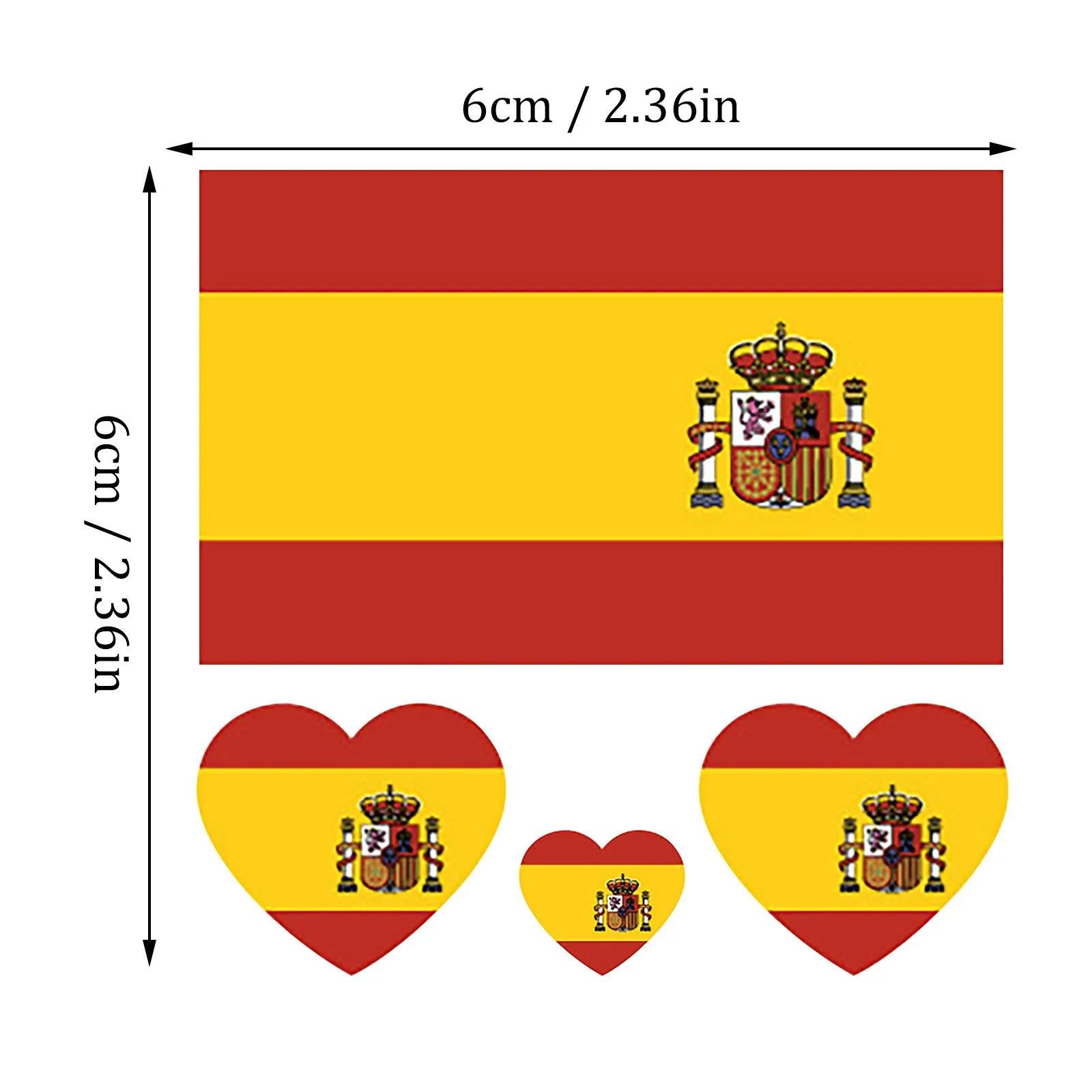 

European Cup fans Spain, Italy, Ireland flag waterproof surface stickers national flag waterproof surface stickers 6*6cm