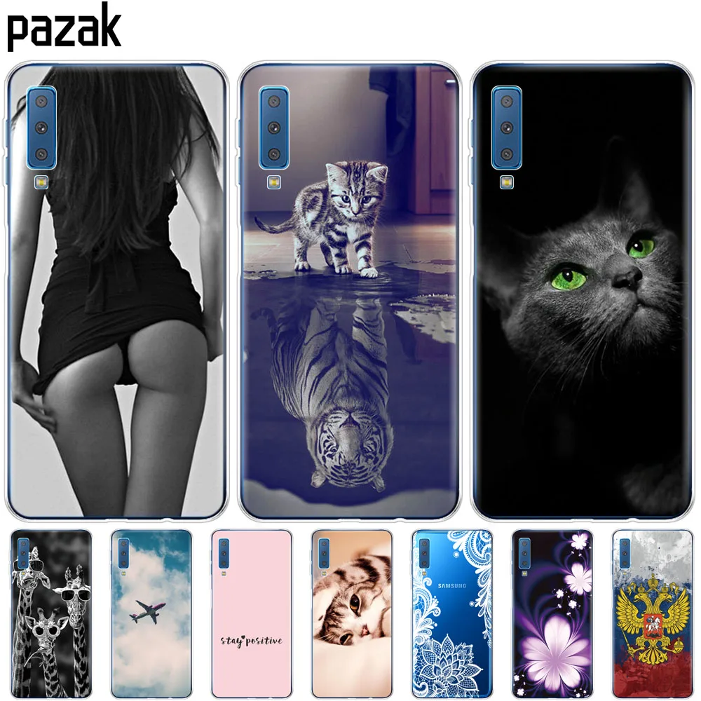 Мягкие чехлы для Samsung Galaxy A7 2018 силиконовый чехол с принтом A750 A750F 6 0 дюймов - купить