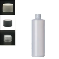 250ml empty plastic soft bottle natural colored hdpe cylinder round with blackwhitetransparent ribbed screw lids