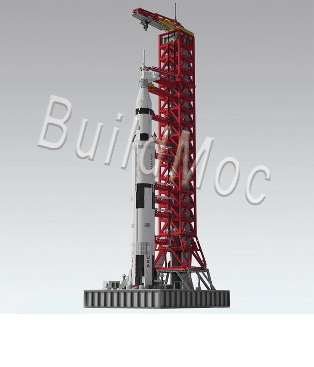 BuildMoc высокое 3073 шт космическая Серия Apollo Saturn V пупочная башня для 21309 Technic строительные блоки кирпичи подарок для детей