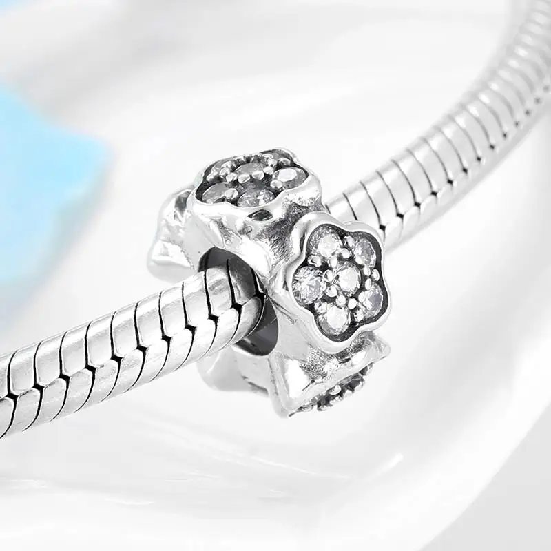 

Genuine 925 Sterling Silver Elegant Leaves spacer stopper Beads fit Women European Charm Bracelets Necklace DIY Jewelry 2020