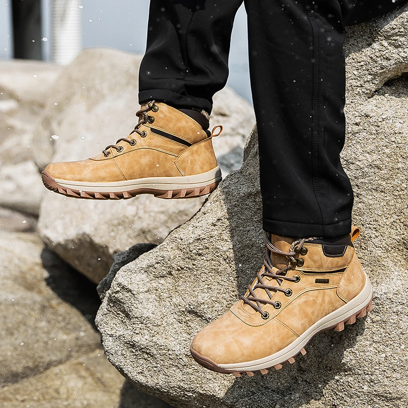 

Unisex Snow Boots Thick Plush Winter Men's Boots Waterproof Men's Ankle Boots Outdoor Warm Women's Shoes Zapatos De Hombre