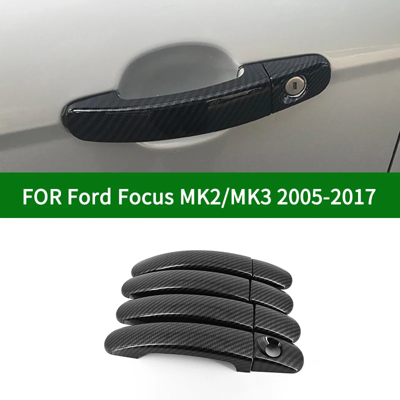 Чехлы из углеродного волокна для боковых ручек автомобиля отделка Ford Focus MK2 MK3 2005
