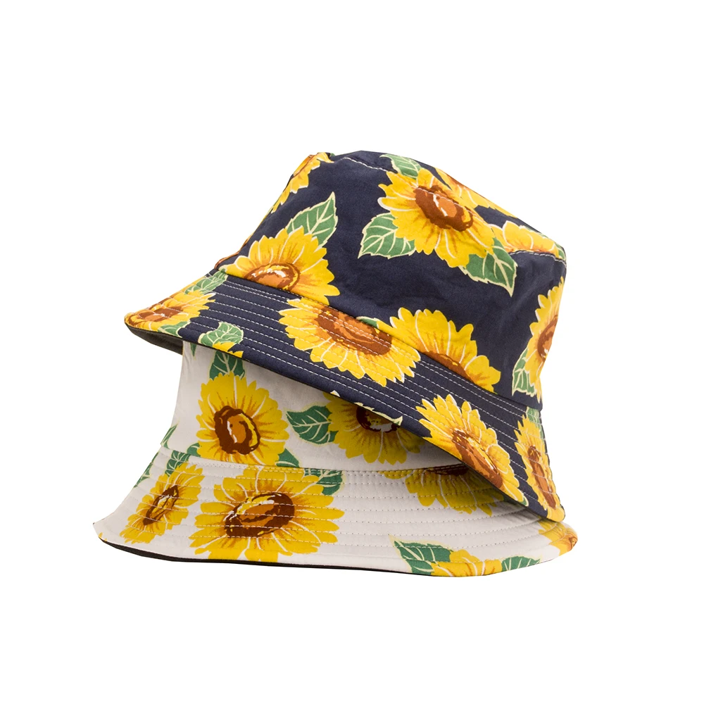 Шляпа с подсолнухами шляпа в рыбацком стиле Цветочная Панама двусторонняя