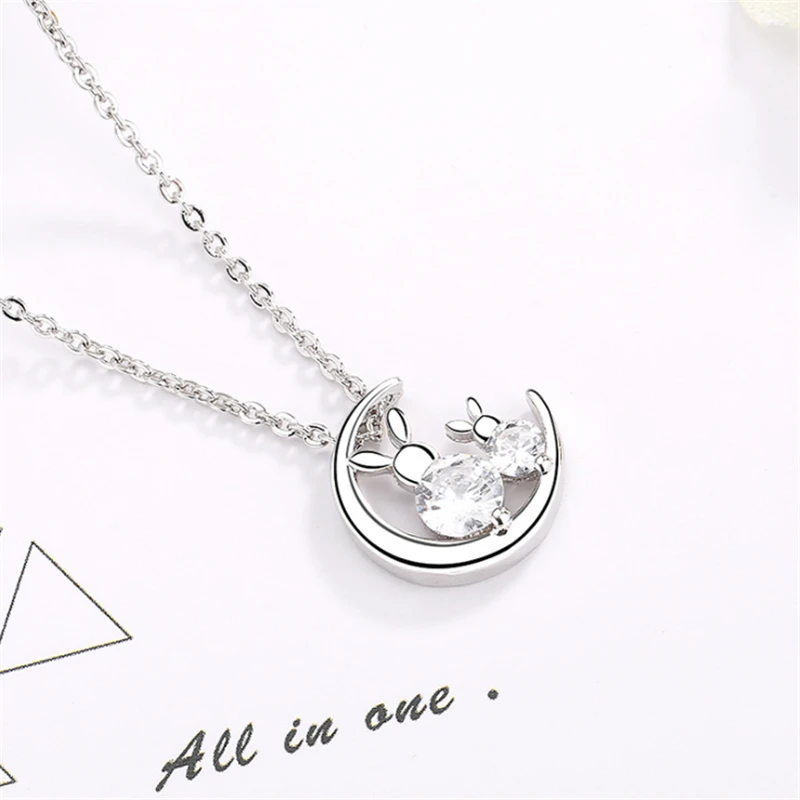 

Korean Fashion Tibetan Sliver Moon Rabbit Crystal Choker Necklace Women Fashion Statement Necklaces 2019 Birthday Gift P219