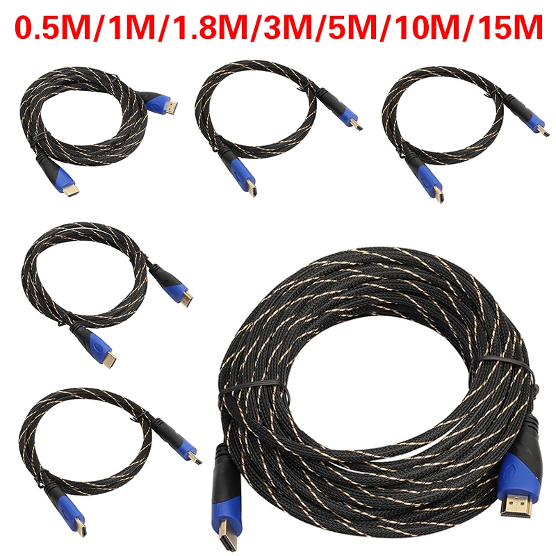 Плетеный кабель HDMI разъем Папа папа позолоченный штекер скорости кабели для