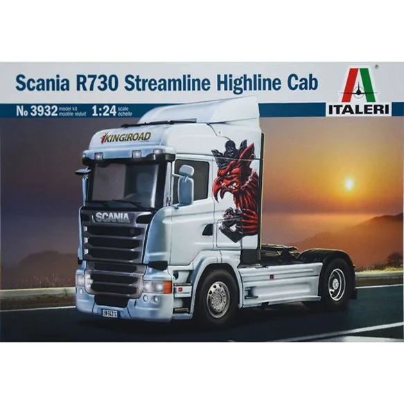 

1/24 ITALERI пластиковая Сборная модель автомобиля игрушка ScaniaR730 обтекаемая головка прицепа тяжелый грузовик #3932