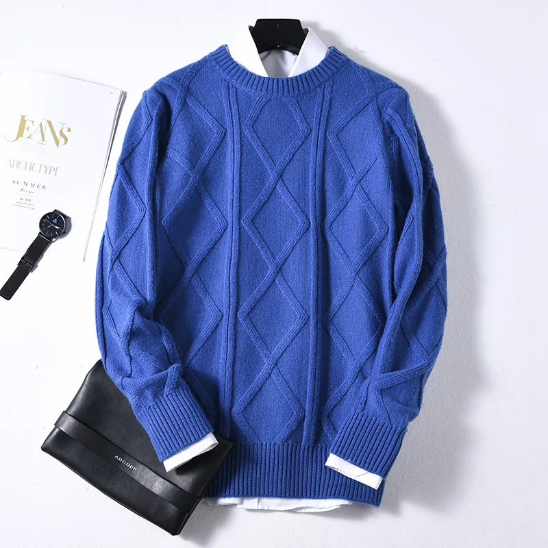 2019 высококачественные свитера из 100% кашемира и шерсти вязаные мужские джемперы