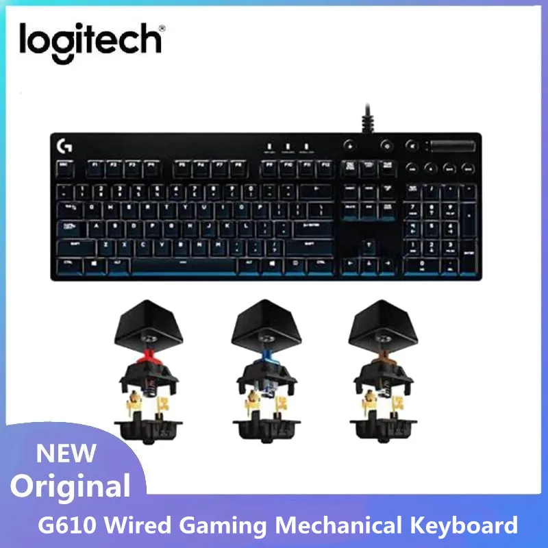 

Оригинальная Проводная игровая механическая клавиатура Logitech G610, проводная игровая клавиатура MX Shaft с красным/синим переключателем и RGB подс...