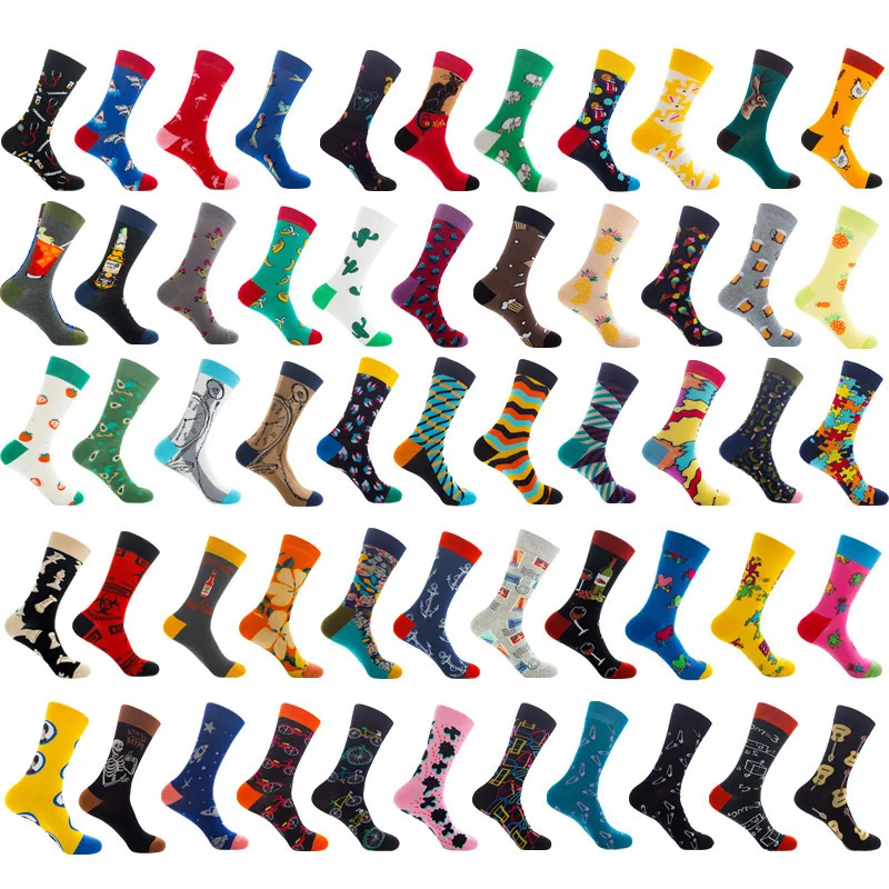 Женские носки японские хлопковые цветные Мультяшные милые забавные счастье