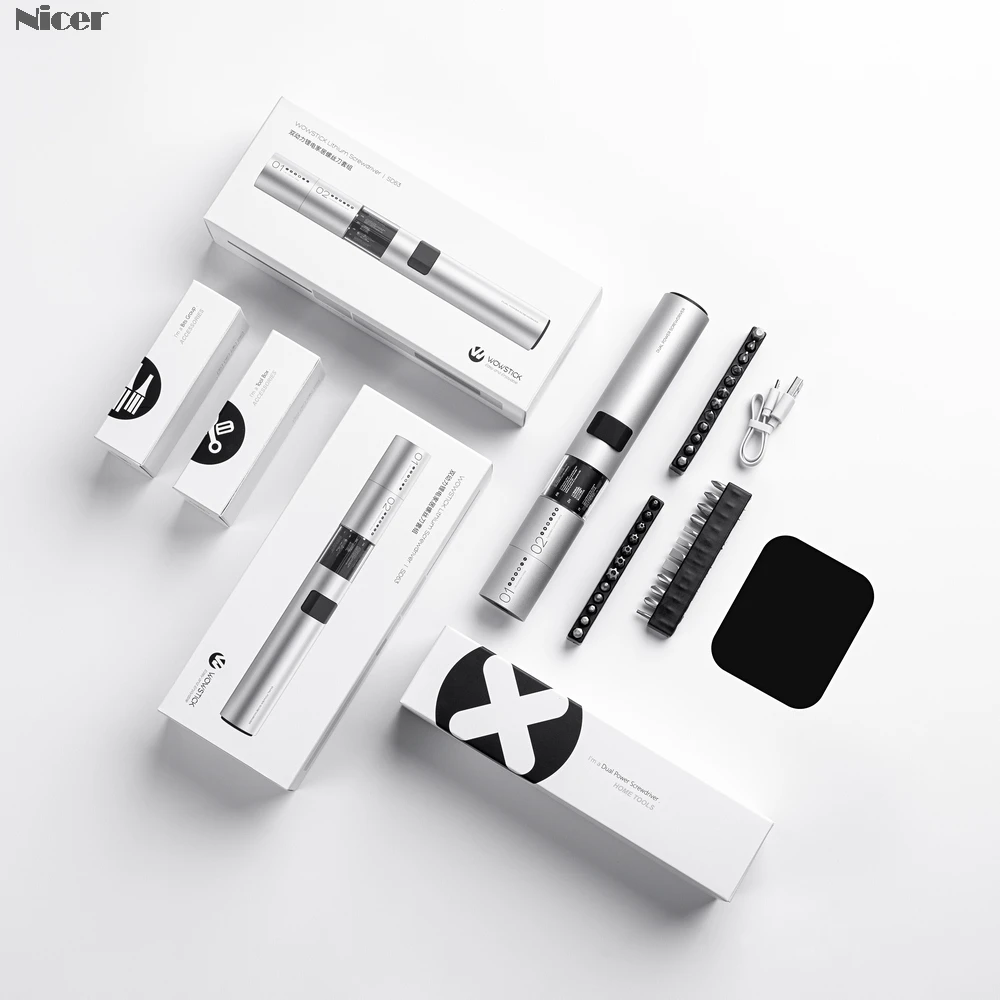 Отвертка WOWSTICK SD 36 насадок перезаряжаемый комплект отверток с 3 светодиодными