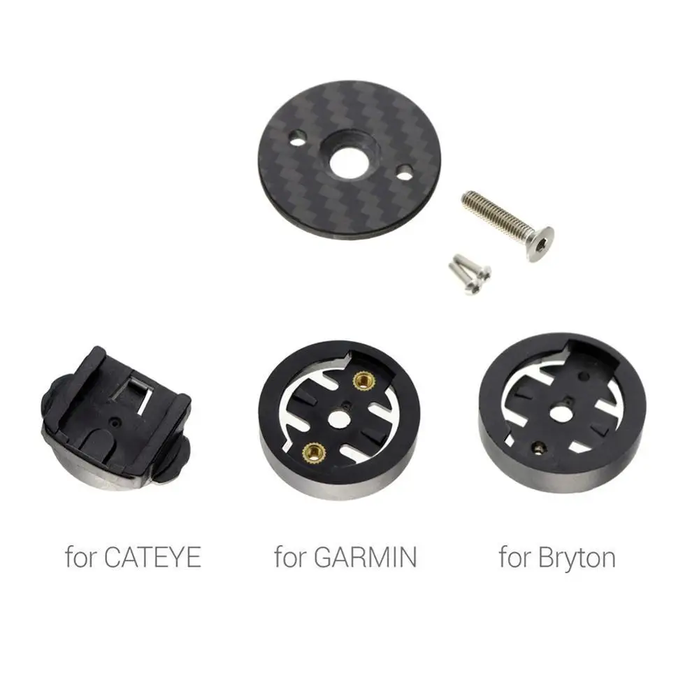 

Bike Computer Mount Stem Carbon Top Cap Stopwatch Mount Bracket for Garmin Edge 200 520 820 1000 Bryton R530/R330/R310 Cateye