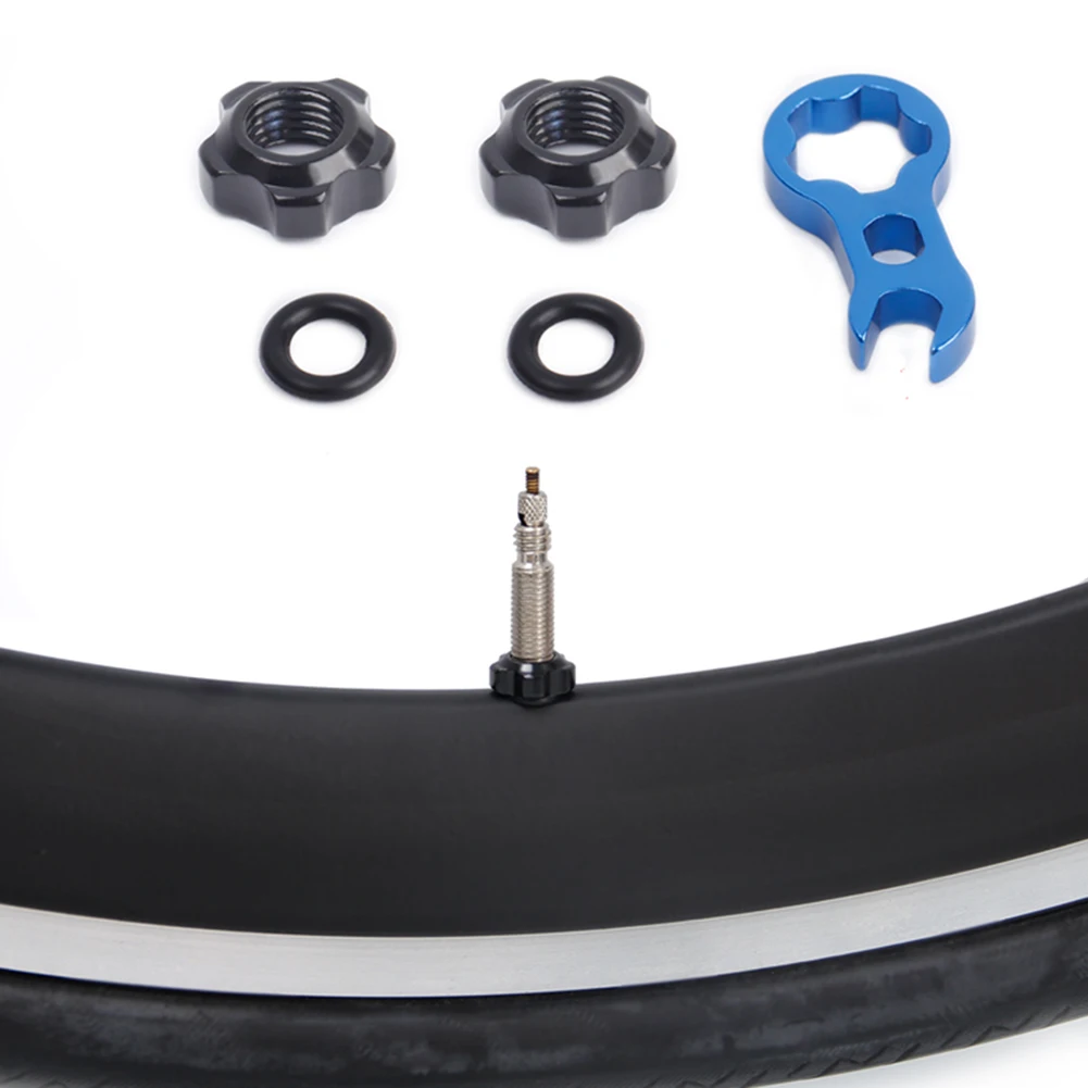 

Bike Inner Tire Presta Valve Nuts Aluminum Alloy Road Bike MTB Fixed Nut Valve with Wrench Bicycle Accessories