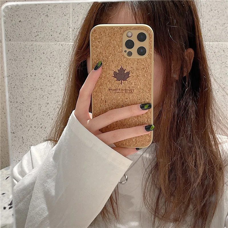 Чехлы с древесным рисунком кленового листа для Apple iphone 12 11 Pro Max мягкий модный