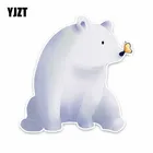 YJZT 14,5 см * 14 см мультфильм полярный медведь белый мишка красивая бабочка автомобиля Наклейка переводная наклейка на автомобиль, с рисунком из мультфильма