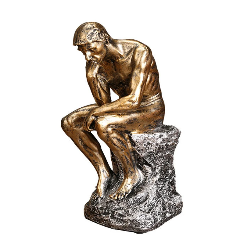 

Европейский Thinker Для мужчин Скульптура имитация бронзы для ремесленных фигурок из смолы ретро Thinker Статуя Льва аксессуары для украшения дом...