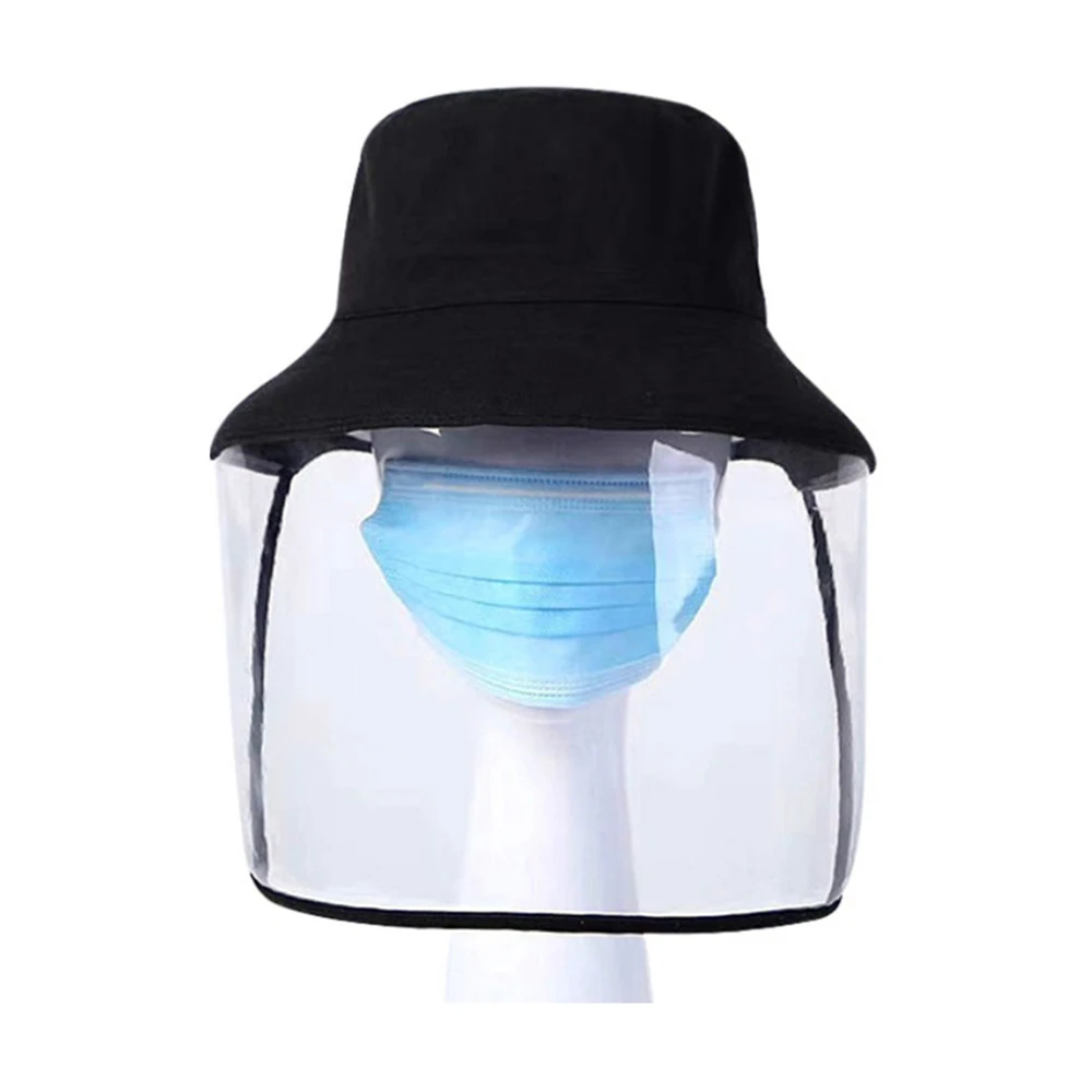 

Protective Dustproof Hat with Transparent Face Shield Cover Men Women Full Face Hat for Camping Hiking Fishing Travel