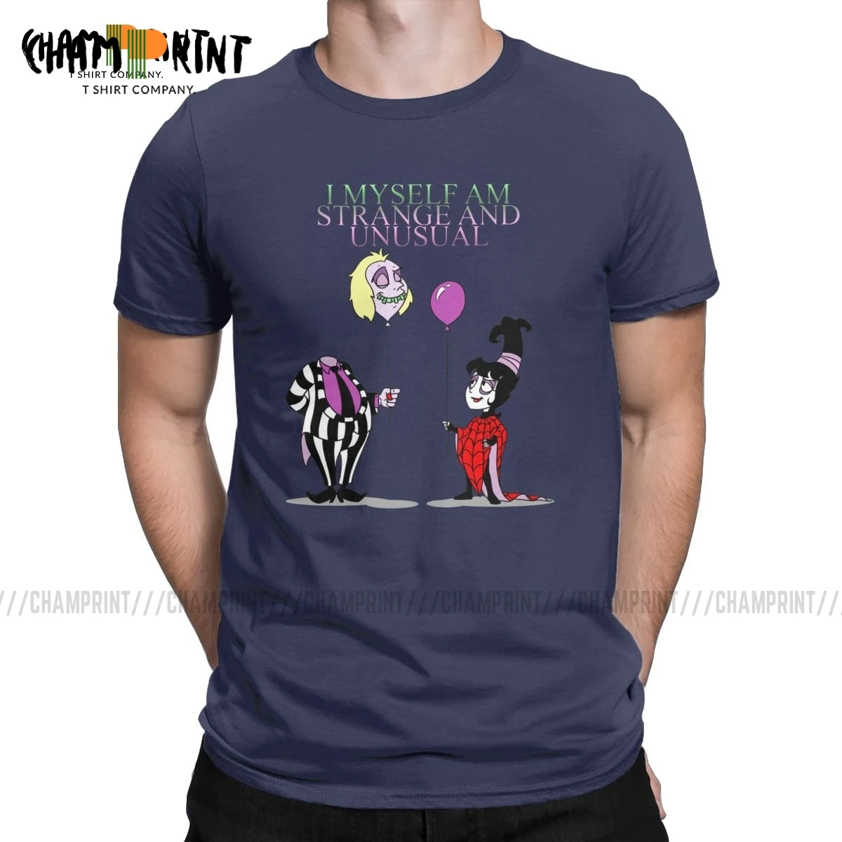 Мужская футболка с круглым вырезом I Self Am Strange необычная хлопковая Футболка