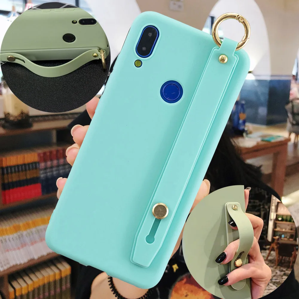 Simple Wristband Phone Case for Redmi Note 7 Soft Candy Colors Xiaomi MI8 MI9 MAX3 5 Holder Conque |