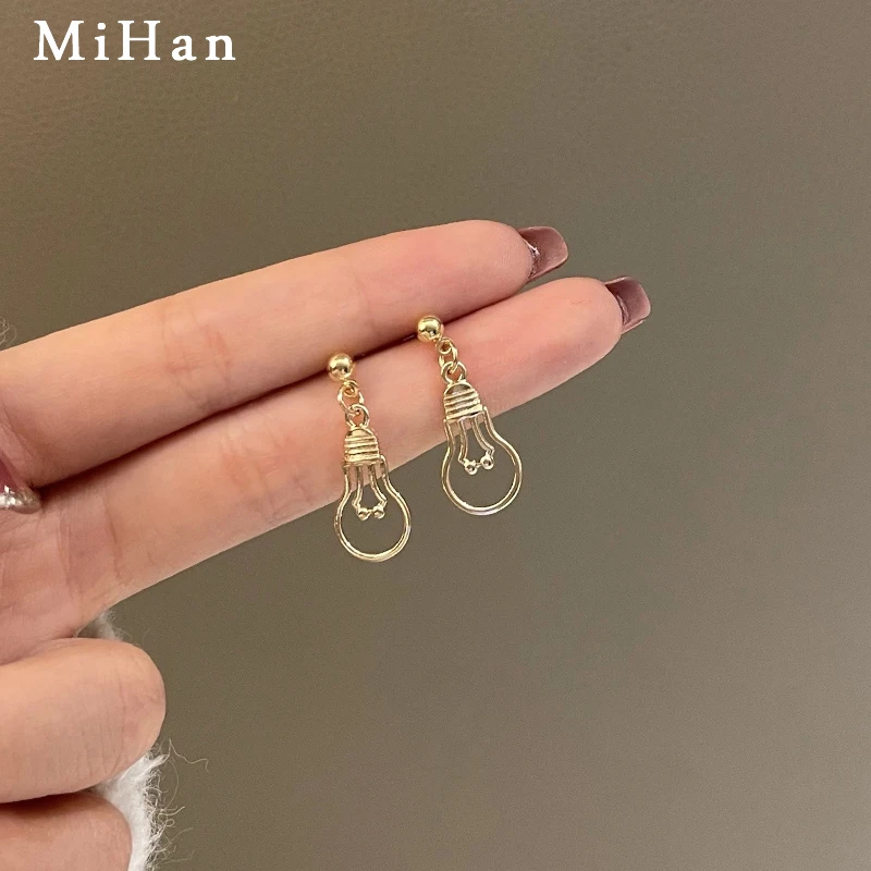 

Mihan Modern Jewelry Statement Earrings 2021 New Trend Golden Plating Small Bulb Drop Earrings For Women Party Gifts Wholesale