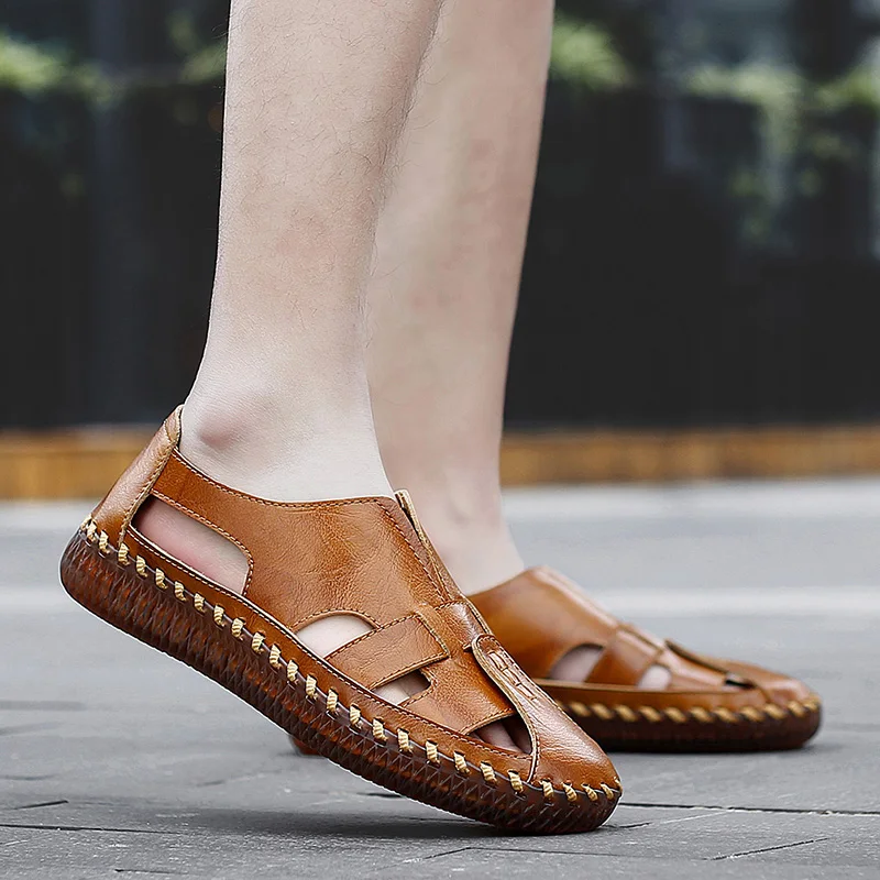 Sports Sandals Leather Sandals Men Sandalias Playa Hombre Beach Flip Flops Mens Outdoor Male Sandal Men's Shoes Summer