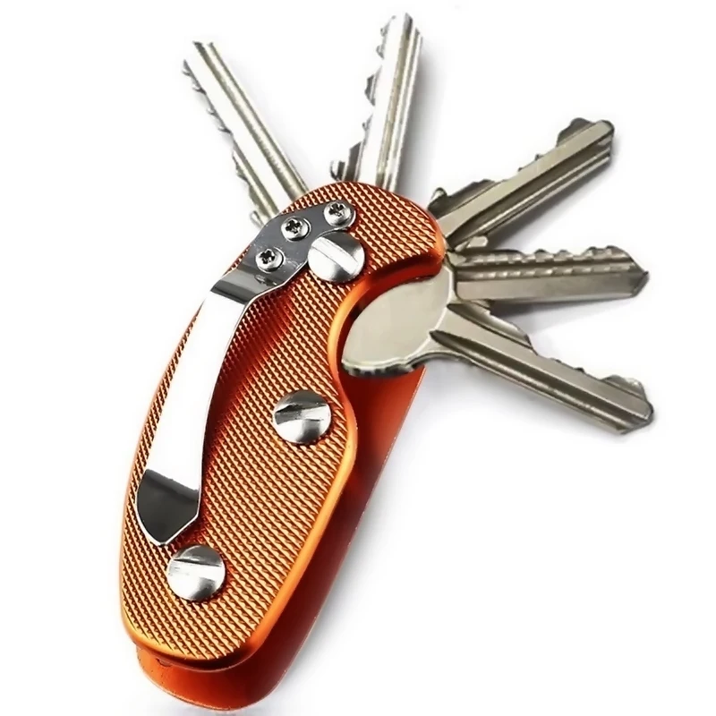 

NEW Smart EDC Aluminum Key Holder Organizer Folder Keyring Keychain Pocket Tool + Clip Orange, Green Black Outdoor Hiking Tools