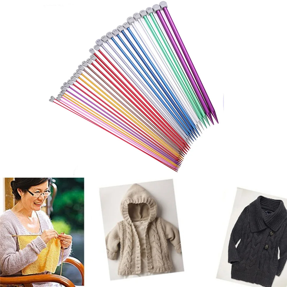 Новинка 2 шт. 35 см одинарные заостренные спицы для вязания прямые алюминиевые
