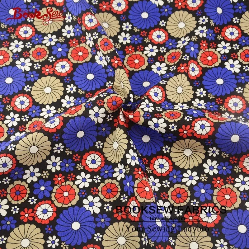 Booksew 100% хлопок поплин Ткань Текстиль для дома Цветочные Мягкие Вышивание