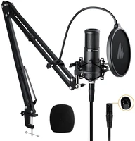 maono pm320s xlr condenser microphone kit professional cardioid vocal studio recording mic for streaming voice over home studio