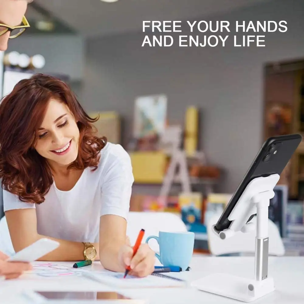 universal desktop mobile phone holder stand for iphone ipad adjustable tablet foldable table desk cell phone stand holder free global shipping