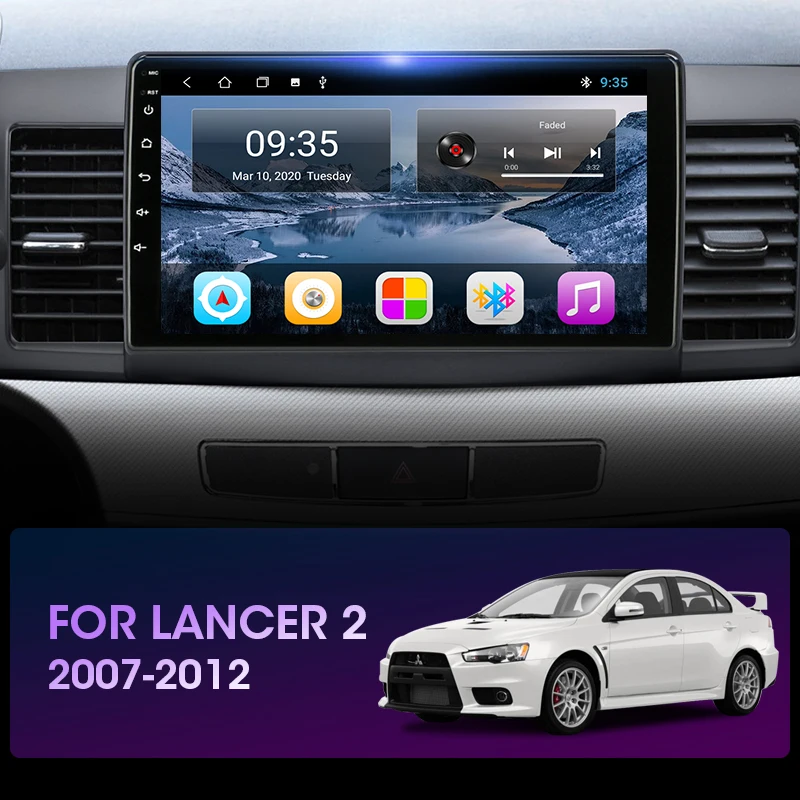 Автомагнитола Vtopek для Mitsubishi lancer 2007-2017 мультимедийный плеер на Android с GPS 2 Гб ОЗУ 32