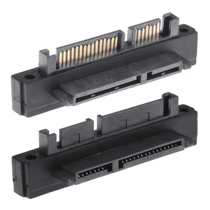 

90 градусов 7 + 15 pin SATA папа-женский порт адаптер для SATA HDD SSD