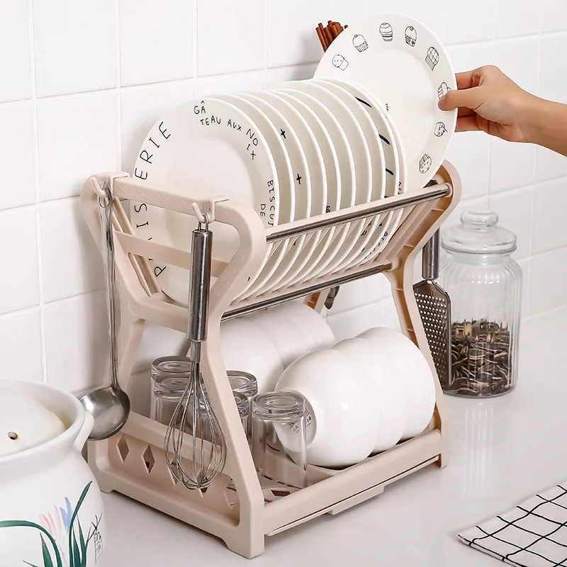 Кухонная сушилка для посуды пластиковый органайзер столовых приборов кухонного