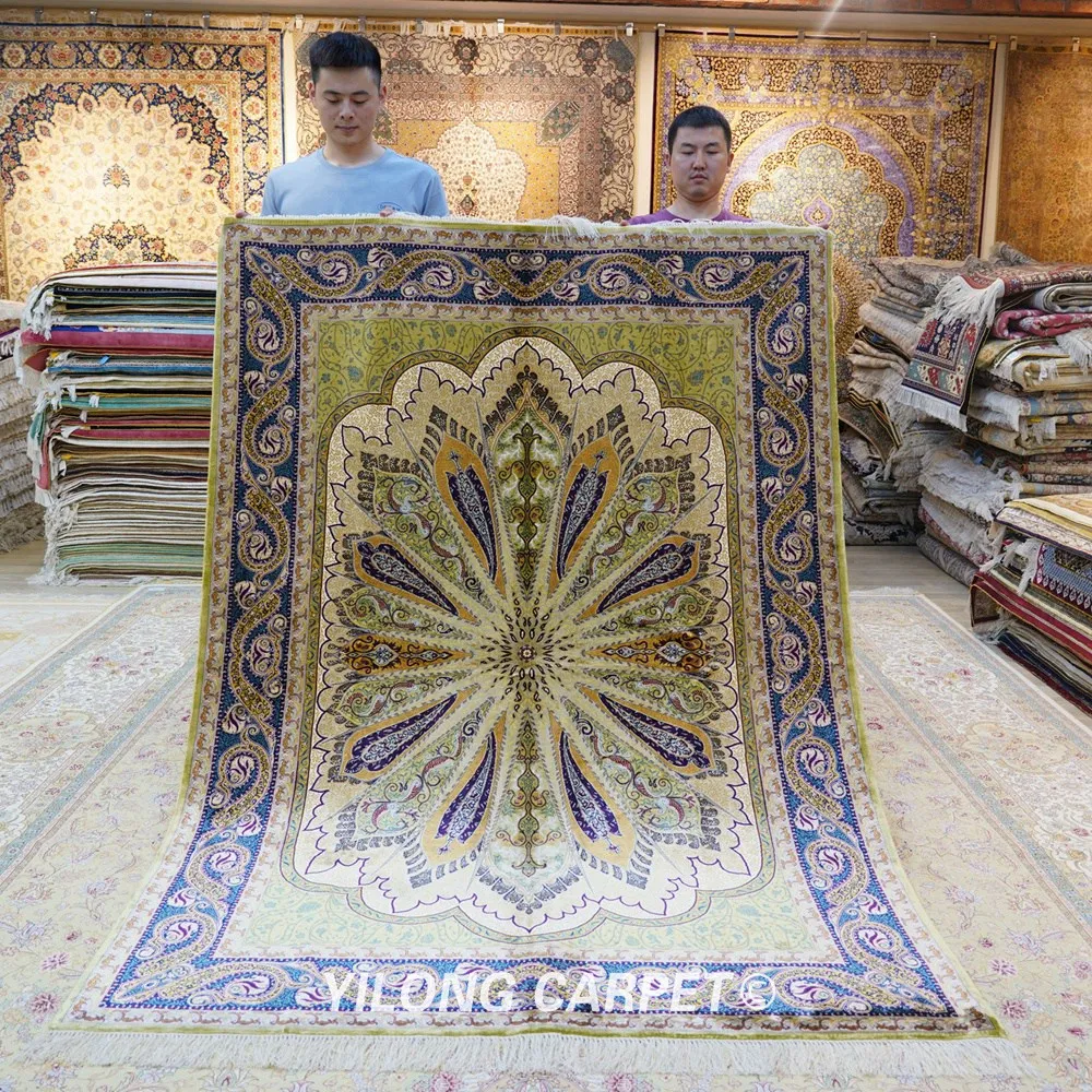 Шелковые Коврики ручной работы Yilong 5 'x 7' Восточный Шелковый турецкий коврик