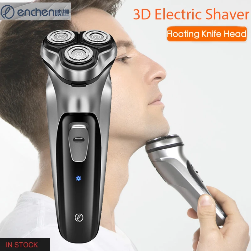 Afeitadora eléctrica Enchen, afeitadora facial BlackStone 3D, afeitadora eléctrica para hombres, lavable, recargable por USB, máquina de afeitar para Barba