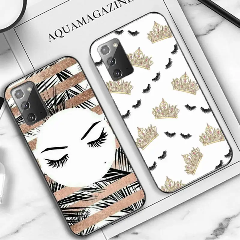 

YNDFCNB Eyelash Makeup Lip Painted Phone Case for Samsung Note 5 7 8 9 10 20 pro plus lite ultra A21 12 72