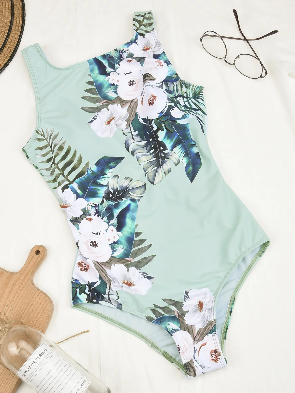 Swimsuits For Women Swimwear Female Swimsuit Floral Bathing Suit Backless Swimming Suit Retro Monokini Swim