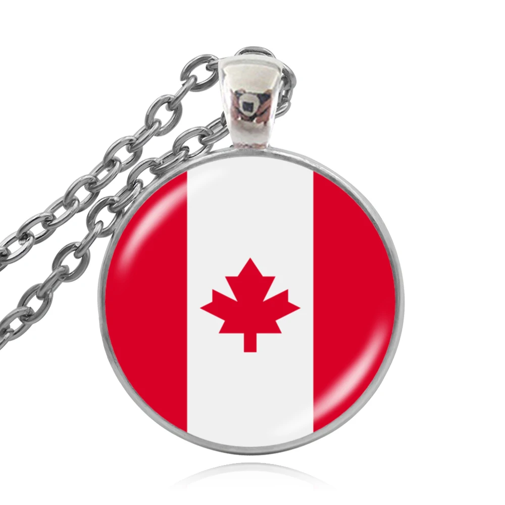 KARAIRIS Fashion National Flag Necklace Canada USA UK Cabochon Jewelry Handmade Pendant Sweater Chain Souvenir Necklaces Gifts | Украшения