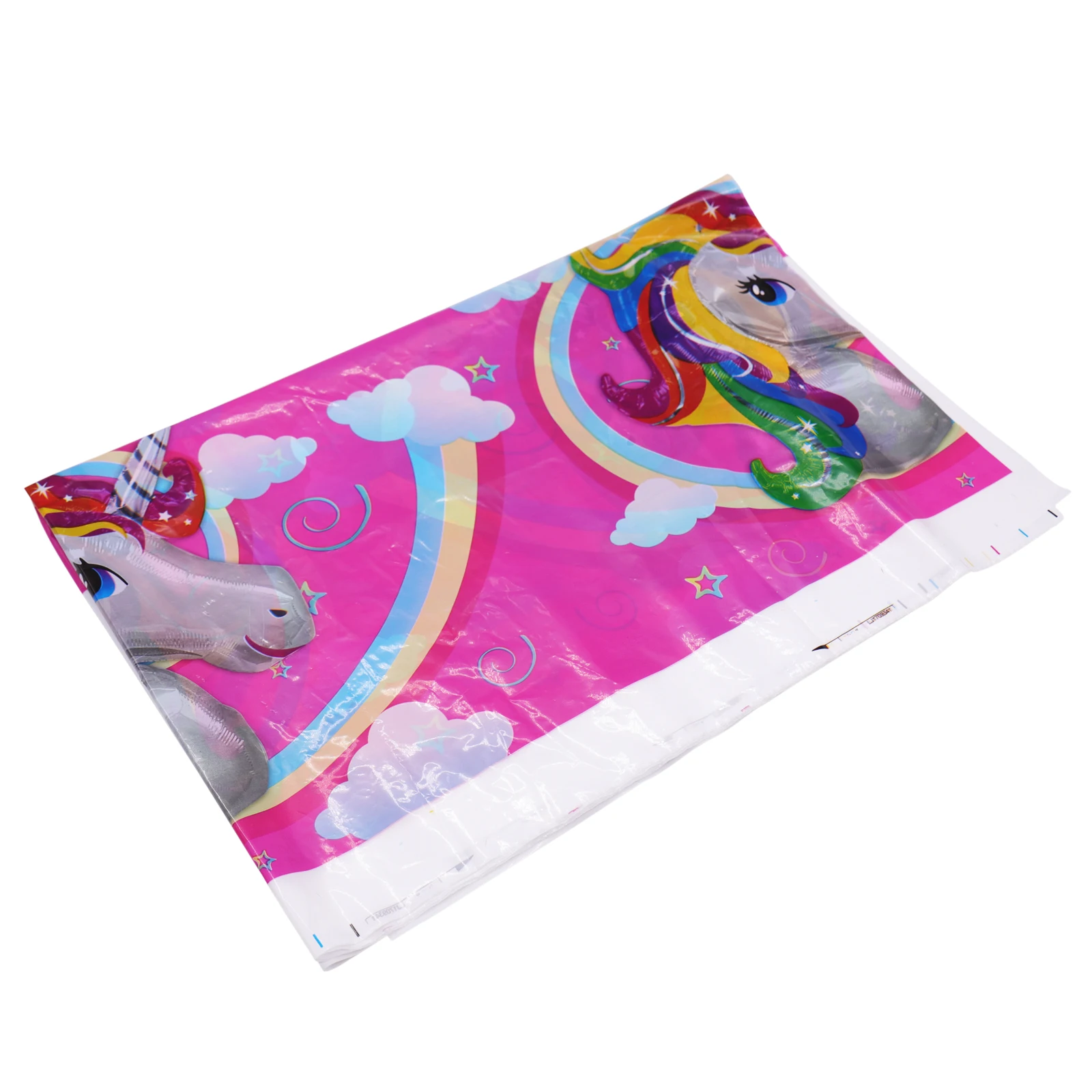 1pcs Table cover Детские вечерние принадлежности серии единорог, свечи в виде единорогов, пригласительные открытки, флаги бумажные баннеры, флажки детские украшения на день рождения - Цвет: 1pcs Table cover