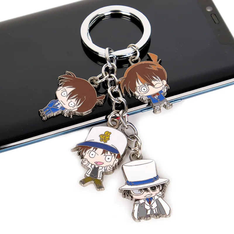 Брелок для ключей Detective Conan Kaitou Kiddo Edogawa Konan металлический автомобильный брелок с