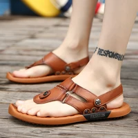 men sandals summer flip flops slippers 2020 genuine leather mens beach sandal brand casual shoes flip flop sandalia masculina