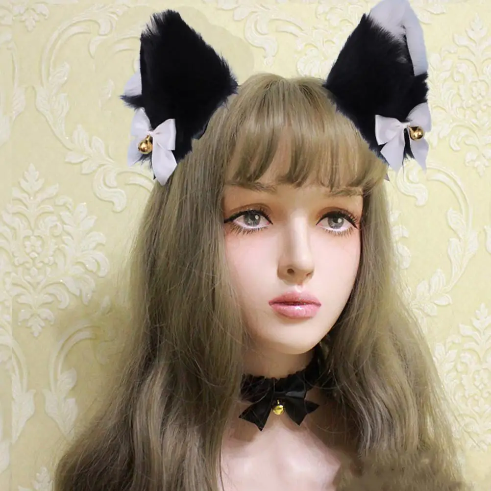 

Cosplay Plush Furry Cat Ears Headband for Girl Cute Ears Headwear Costume Accessory Prop