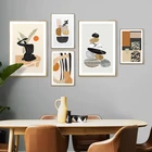 Современная Абстрактная Геометрическая Картина на холсте женская форма Бохо плакат и печать настенные картины для спальни гостиной домашний декор