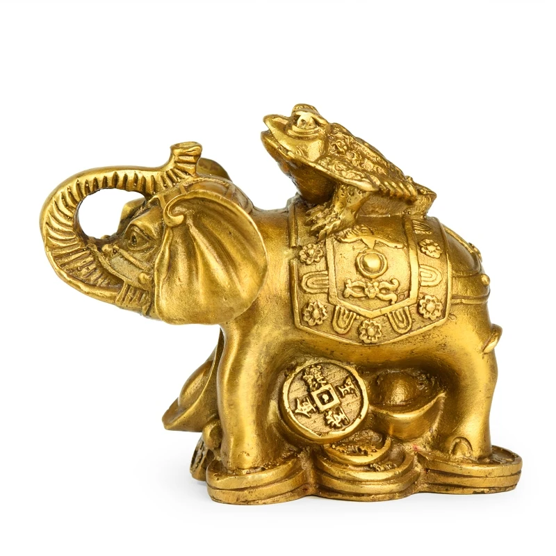 

Golden Toad Pure Copper Rich Ronghua Elephant Toad Decoration Three-Legged Golden Toad Copper Elephant Small Size