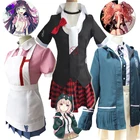 Длинный женский костюм Dangan Ronpa, длинный парик с женскими длинными комплектами, чьяки Нанами, данганронпа, косплей, юбка, рубашка C80A97