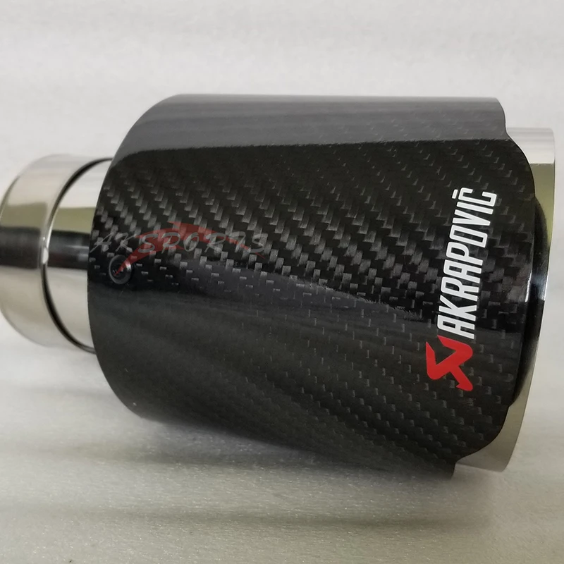 1 шт. Akrapovic аксессуары для автомобиля глянцевый черный углеродное волокно автомобиля Универсальный прямой край выхлопной трубы задний наконечник