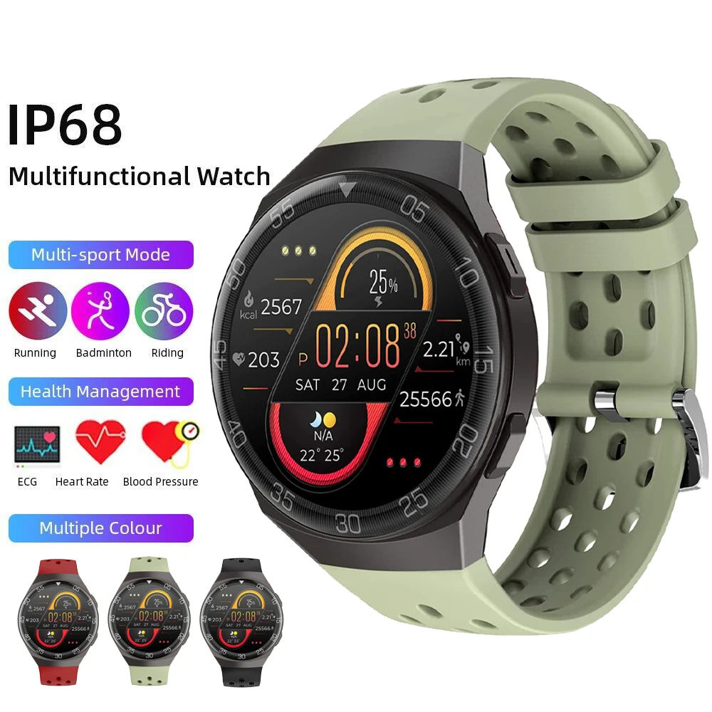 

MT68 Smart Watch 1.28" HD Screen IP67 Waterproof Magnetic Charging Men's Business Sport Fitness Tracker for Android IOS