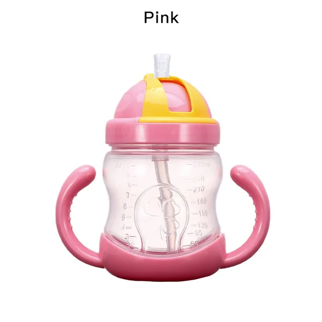 Новая детская чашка Baby Kids объемом 280 мл с милым дизайном, для обучения детей пить воду с помощью силиконовой соски и ручки, подходит для использования в школе.