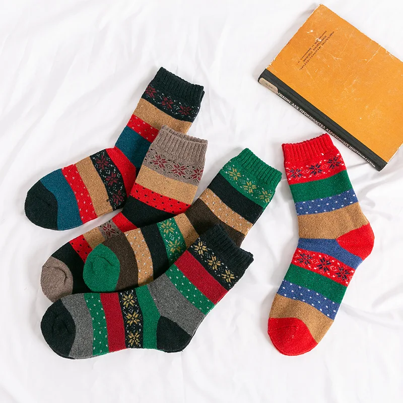 

Autumn and winter new women's thickened warm Yuansu retro fashion casual wool high quality cotton socks